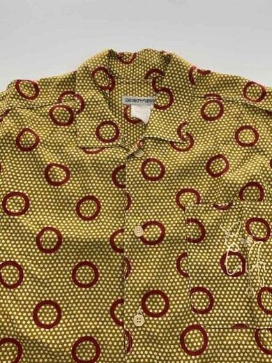商品画像：80s～90s/白タグ/レーヨンシャツ/M/レーヨン/KHK/ドット/6111-4012 7