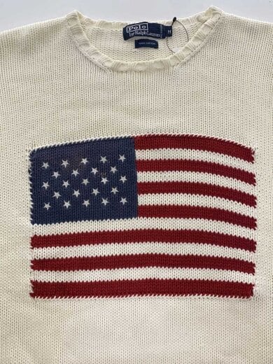 商品画像：90s/星条旗/コットンニットセーター/M/コットン/WHT 7