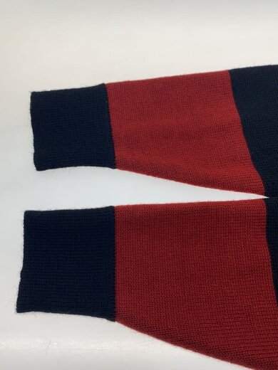 商品画像：Sleeve Border Knit Sweater/M/ウール/BLK 5