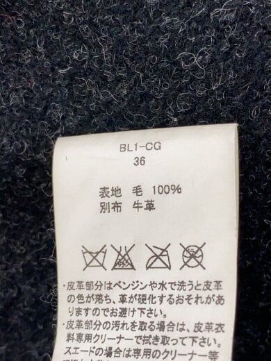 商品画像：ピーコート/レザー切替/36/ウール/BLK/BL1-CG// 4