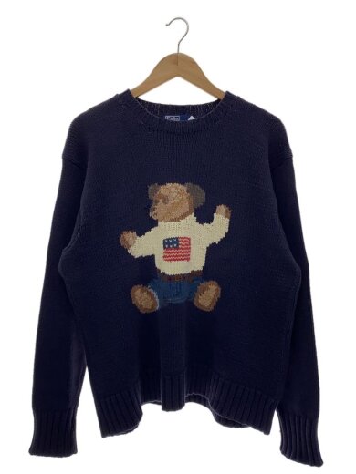 画像：POLO RALPH LAUREN90s/ポロベア/コットンニットセーター/L/コットン/NVY1
