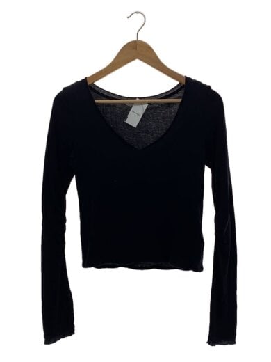 商品画像：V-neck long-sleeve top/FREE/コットン/ブラック/56122000005 1