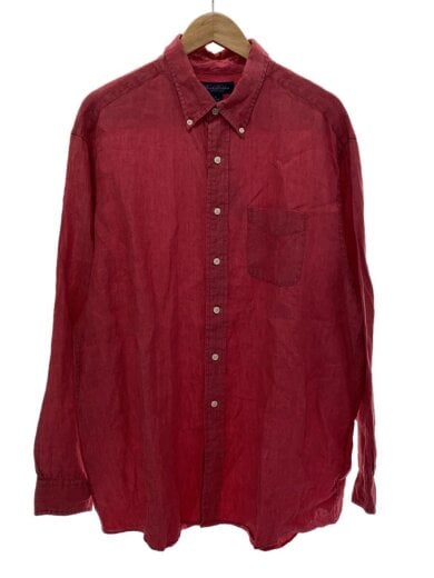 商品画像：90s/リネンBDシャツ/MADE IN HONG KONG/XL/リネン/レッド 1