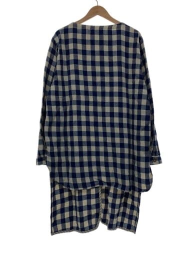 商品画像：コットンリネンプルオーバーロングシャツ/2/コットン/ブルー/チェック/SW-S0201 2
