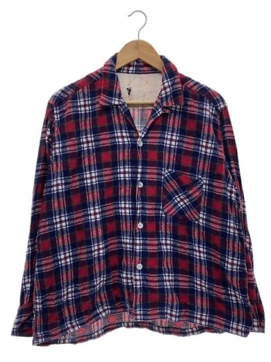 商品画像：60s/Pennleigh/オープンカラーシャツ/レッド×ネイビー//コットン/RED 1