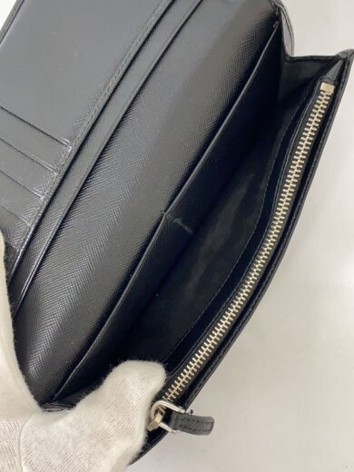 商品画像：型崩れ有/べたつき有/長財布/レザー/BLK/メンズ 6