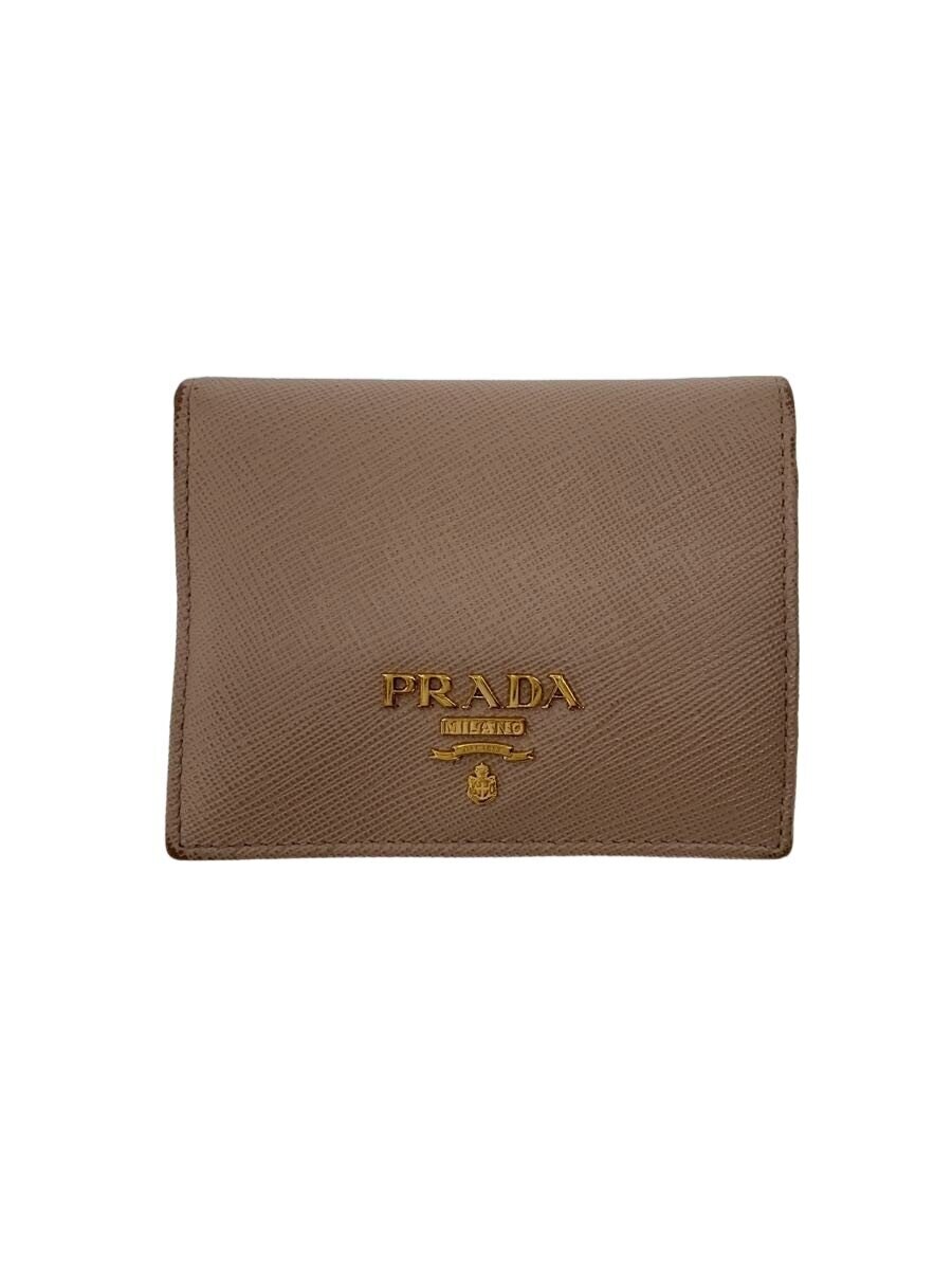 PRADA / 2つ折り財布/--/BEG/レディース