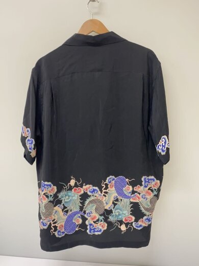 商品画像：使用感有/汚れ有/アロハシャツ/XL/シルク/BLK// 2