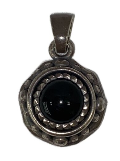 商品画像：ペンダントトップ/SV925/カラーストーン/BLK/メンズ 1