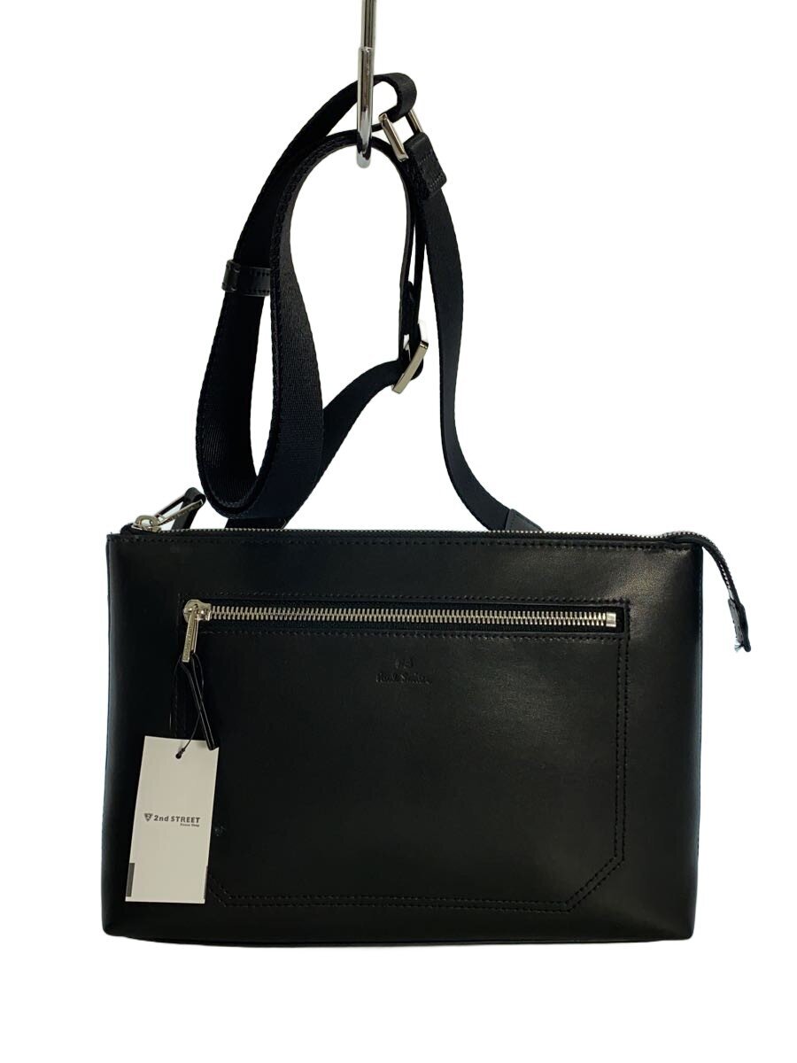 PS Paul Smith / ショルダーバッグ/レザー/BLK/無地
