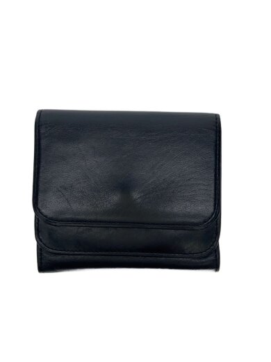 商品画像：3つ折り財布/レザー/BLK/無地/メンズ// 1