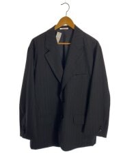 テーラードジャケット/40/ウール/BLK/ストライプ/25SS-014