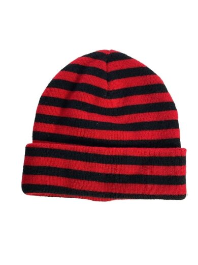 商品画像：ニットキャップ/--/アクリル/RED/ボーダー/メンズ 2