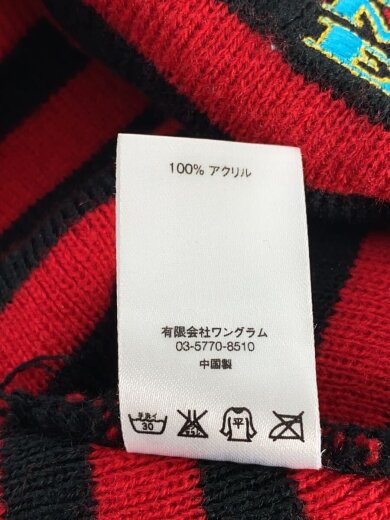 商品画像：ニットキャップ/--/アクリル/RED/ボーダー/メンズ 5