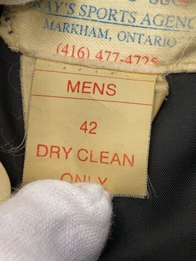 商品画像：used/スタジャン/42/ウール/NVY/無地/MADE IN CANADA/※ヨゴレ・レザー割れ// 3