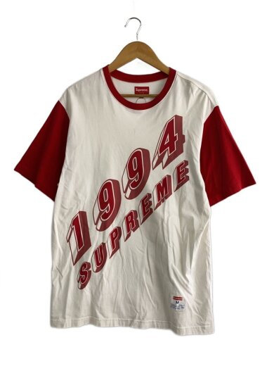 商品画像：20SS/BEVEL TEXT RINGER TEE/Tシャツ/M/コットン/WHT/使用感有// 1