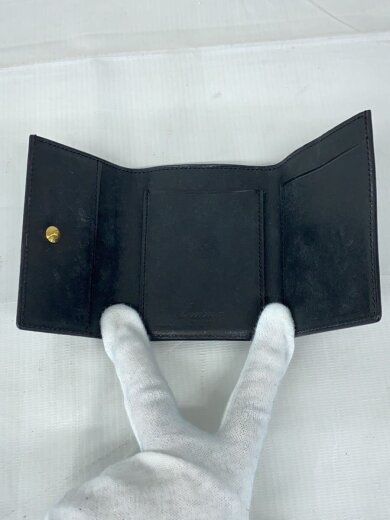 商品画像：3つ折り財布/レザー/BLK/無地/メンズ 4