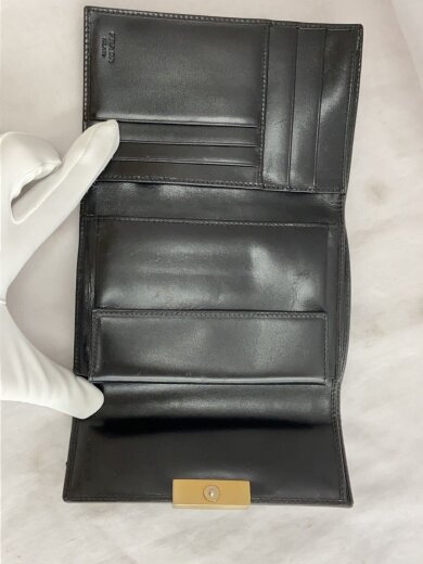 商品画像：2つ折り財布/PVC/BLK/無地/レディース 4