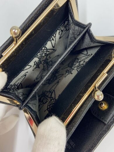 商品画像：2つ折り財布/--/BLK/無地/レディース/S0021 5