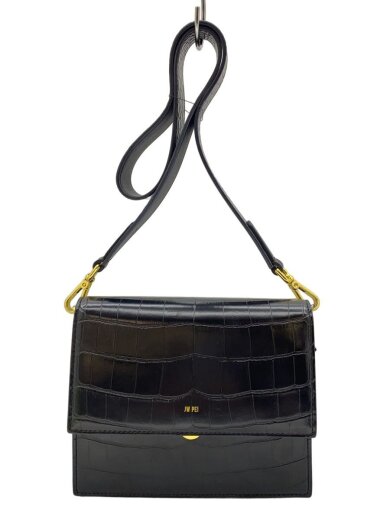 商品画像：クロコ型押し/ショルダーバッグ/BLK 1