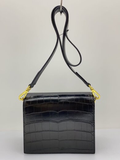 商品画像：クロコ型押し/ショルダーバッグ/BLK 3