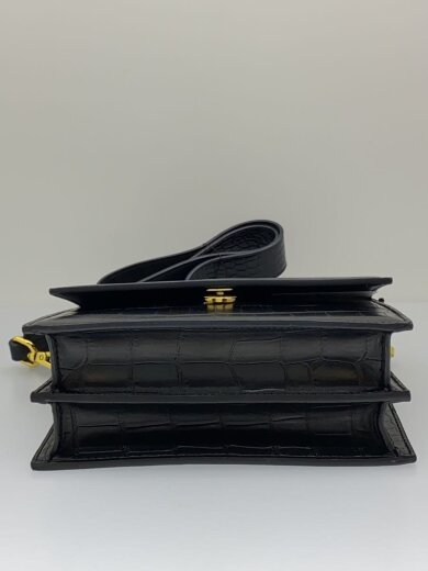 商品画像：クロコ型押し/ショルダーバッグ/BLK 4