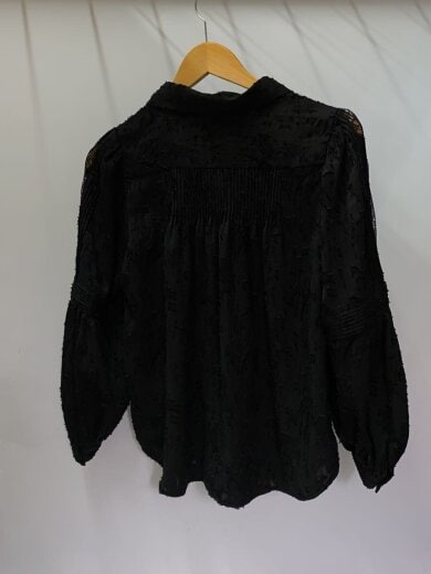 商品画像：長袖ブラウス/S/ポリエステル/BLK/無地/1213302050 2