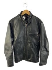 シングルライダースジャケット/36/レザー/BLK/641