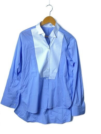 商品画像：長袖シャツ/M/コットン/BLU/無地 1