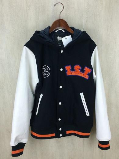 画像：STUSSYInternational Stussy Tribe Varsity Jacket/フード付スタジャン/L/BLK1