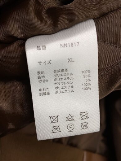 商品画像：レザージャケット・ブルゾン/XL/フェイクレザー/BRW/NN1617 4