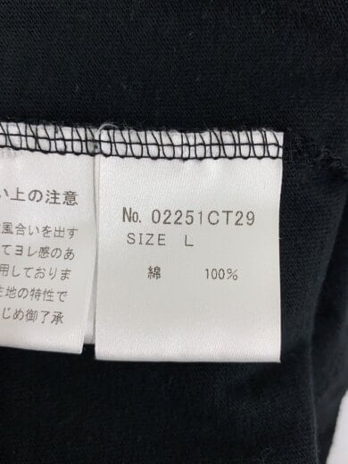 商品画像：Tシャツ/L/コットン/BLK/無地 4