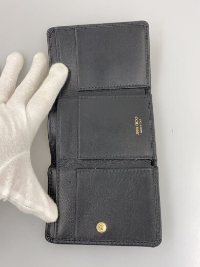 商品画像：2つ折り財布/レザー/BLK/レディース// 4