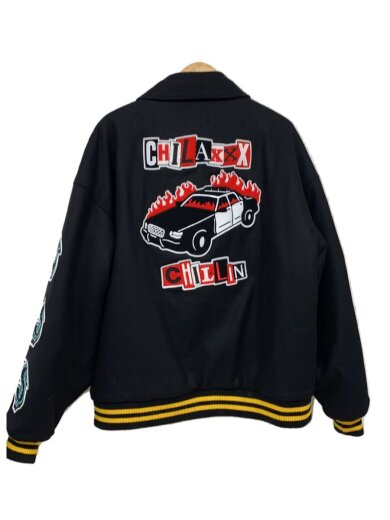 画像：chilaxxxスタジャン/XL/ウール/BLK/21CLX-AW-092