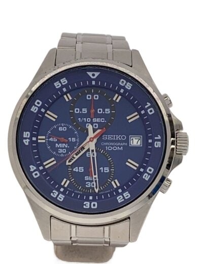 商品画像：クォーツ腕時計/アナログ/BLU/SLV 1