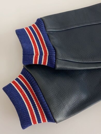 商品画像：スタジャン/40/牛革/NVY/2168 5