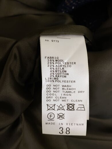 商品画像：ジャケット/38/ウール/NVY/22-010-220-6050-4-0 4