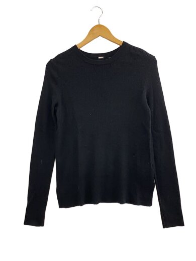 商品画像：クルーネックリブニットプルオーバー/1/--/BLK/無地/09WNT254308 1