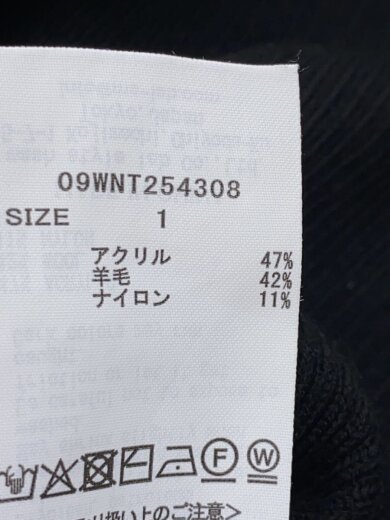 商品画像：クルーネックリブニットプルオーバー/1/--/BLK/無地/09WNT254308 4