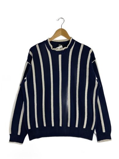 商品画像：90s/miyake design studio/ニット・セーター(薄手)/L/コットン/NVY/ストライプ 1