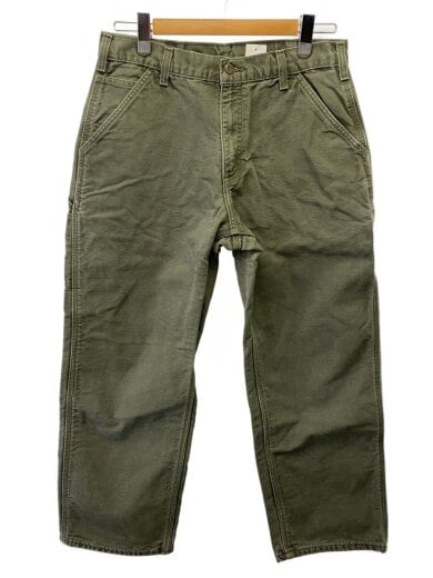 商品画像：00s/ダックペインターパンツ/モスグリーン/裏地チェック/33/コットン/KHK/無地 1