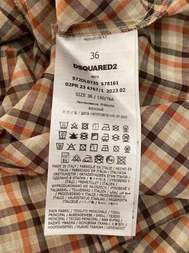 商品画像：長袖シャツ/36/コットン/BEG/チェック/S72DL0735 4