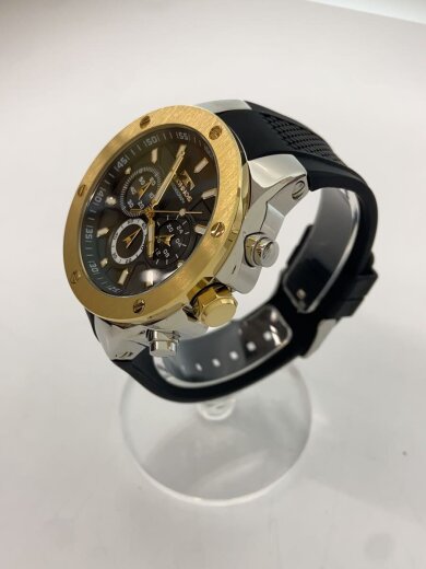 画像：TECHNOSクォーツ腕時計/アナログ/ラバー/BLK/T6C22GB2