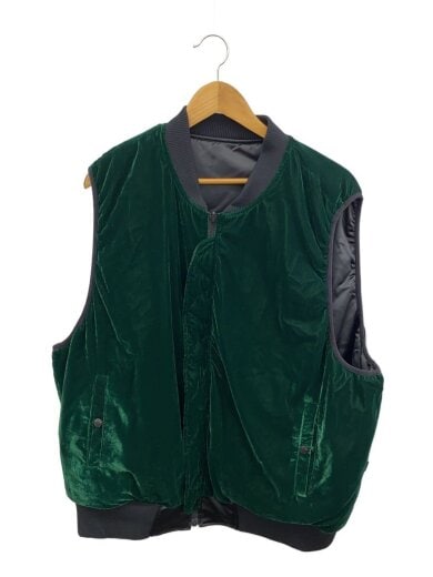 商品画像：ベスト/L/ポリエステル/GRN/無地 1