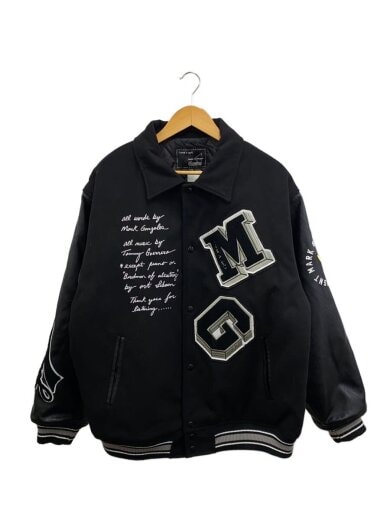 商品画像：スタジャン/XL/ポリエステル/BLK/2H5-62921/袖切替フェイクレザー 1