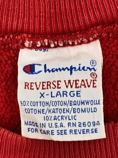 商品画像：スウェット/XL/コットン/RED 3