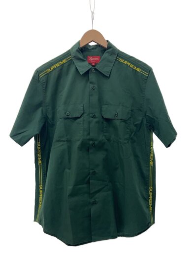 商品画像：21ss/Logo Rib S/S Work Shirt/半袖シャツ/M/コットン/GRN 1