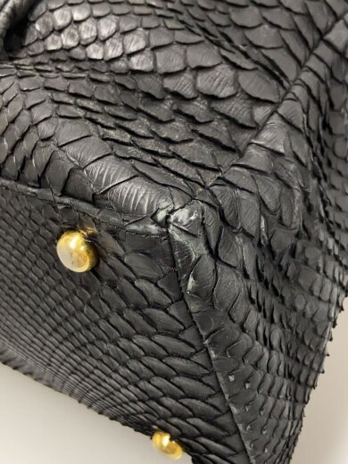 商品画像：JRA/パイソン/ハンドバッグ/トートバッグ/レザー/BLK/無地// 6