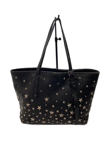 商品画像：トートバッグ/レザー/BLK/スタースタッズ/スレ使用感ダメージ有 1