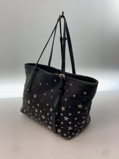 商品画像：トートバッグ/レザー/BLK/スタースタッズ/スレ使用感ダメージ有 2